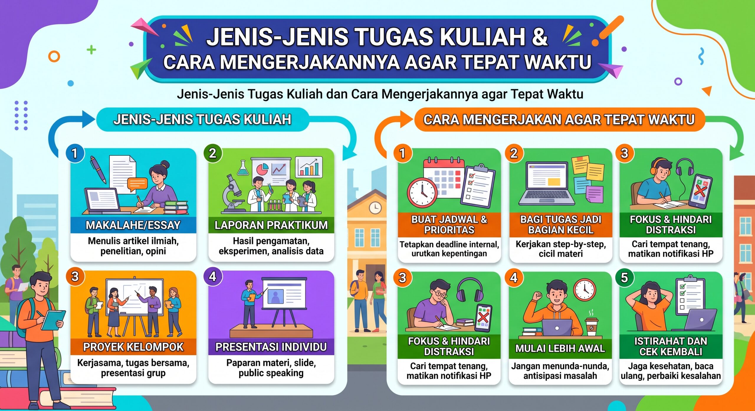 Jenis-Jenis Tugas Kuliah dan Cara Mengerjakannya agar Tepat Waktu